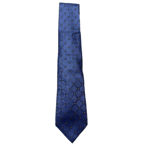 Men's Blue Diamond-Pattern Silk Tie - Formal Dress Accessory